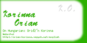 korinna orian business card